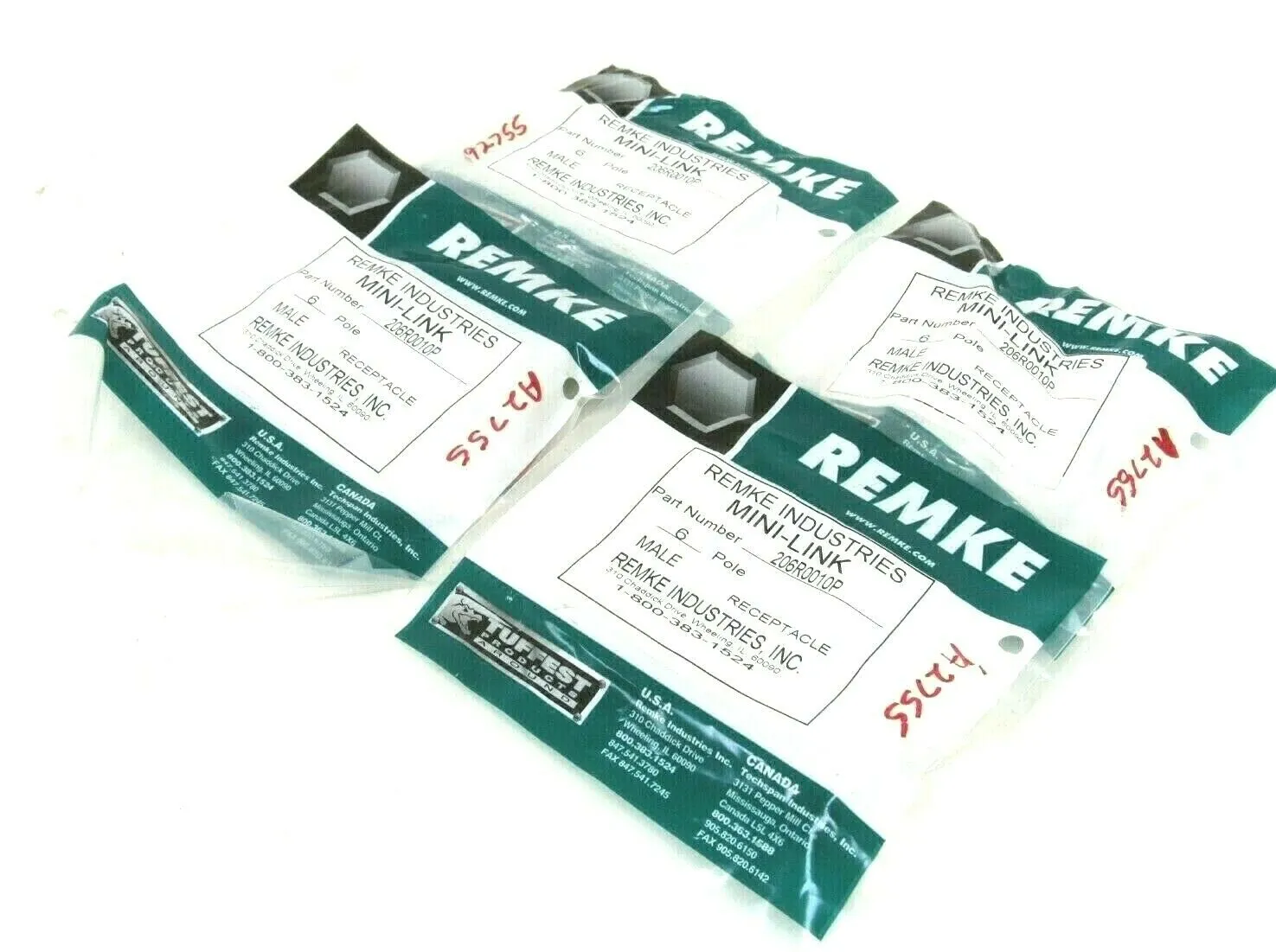 LOT OF 4 NEW REMKE 206R0010P DUAL KEY MICRO-LINK RECEPTACLES 206R0010P