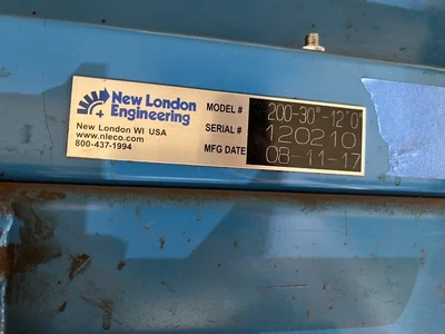 141"L x 30"W Belt, New London Horizontal Conveyor, Model 200-30-120, New in 2017