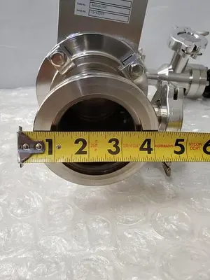 EDWARDS GVI 63M GATE VALVE WITH STAINLESS STEEL ADAPTER WITH MDC KAV-100 PNEUMA