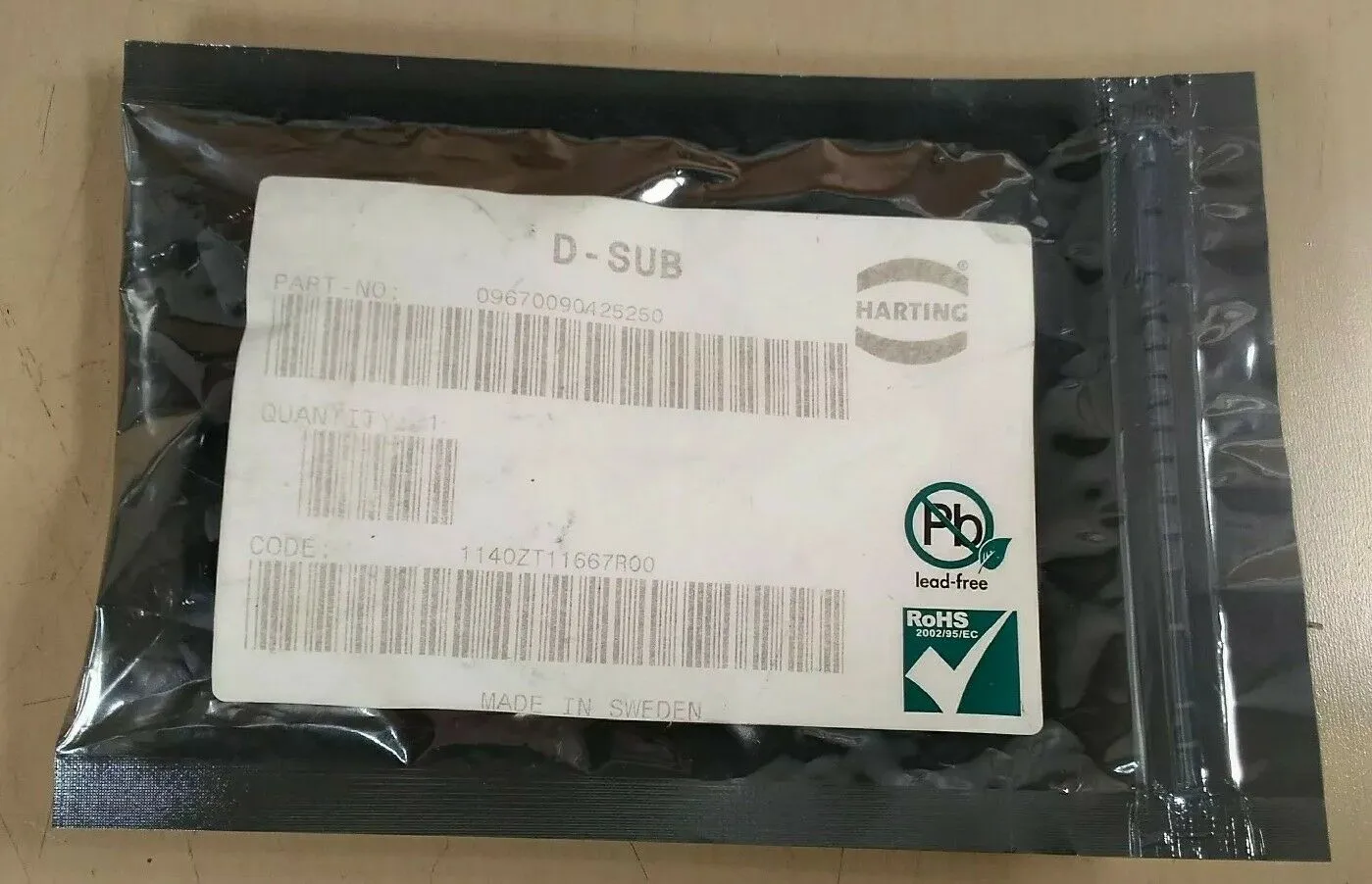 Harting 09670090425250 Metal D-sub Cable Connector 5E