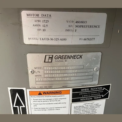 USED GREENHECK TAUD-36-325-A100