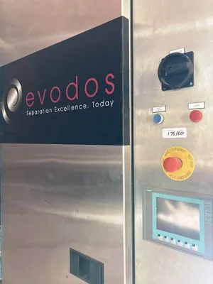 Evodos type 25 spiral plate centrifuge, 316L SS.