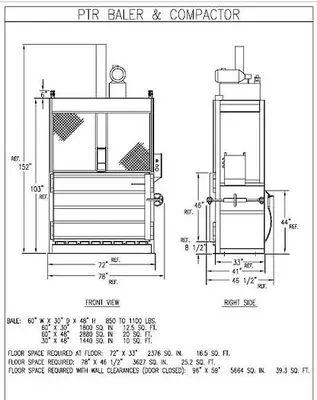 USED PTR 2300HD VERTICAL BALER