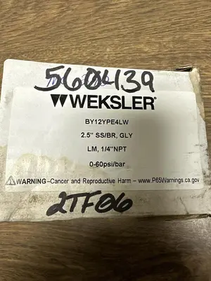 New | in-Stock WEKSLER BY12YPE4LW Universal Pressure Meters Ohio US | Surplus Asset Holdings #1240334