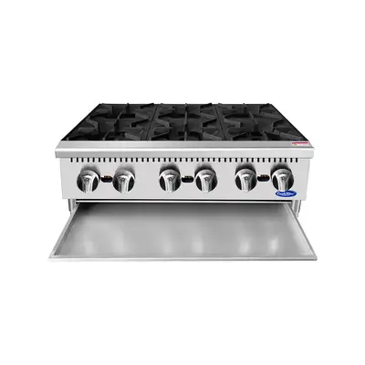 New | in-Stock Atosa New Atosa ACHP-6 HD 36" Countertop Gas (6) Burner Hotplate with Total 192,000 BTU Hot Plates Illinois US | Falcon Restaurant Supply #1375233