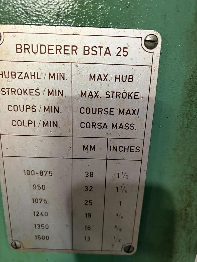 USED BRUDERER BSTA 25