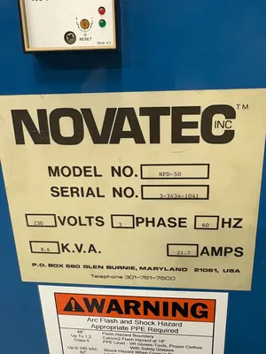 Used NOVATEC NPD-50 Furnaces South Carolina US | ESS Industrial Equipment Sales #1545471