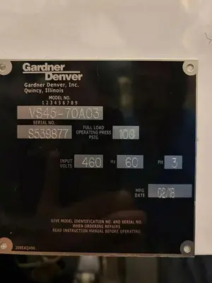 Used GARDNER DENVER VS70 Compressor Packages Pennsylvania US | Global Equipment International, LLC #1258246