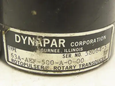 Dynapar 63A-AEF-500-A-0-00 Rotopulser Rotary Transducer Incremental Encoder