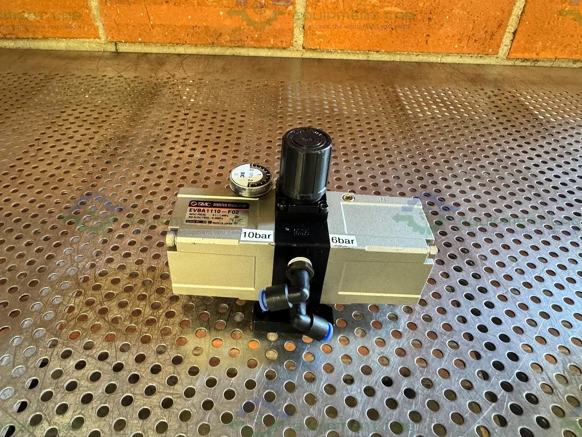 Used SMC EVBA1110-F02  PNEUMATIC BOOSTER REGULATOR / BOOSTER CYLINDER  0.1-1.0 MPA Regulators California US | Equipment Lab #1326926