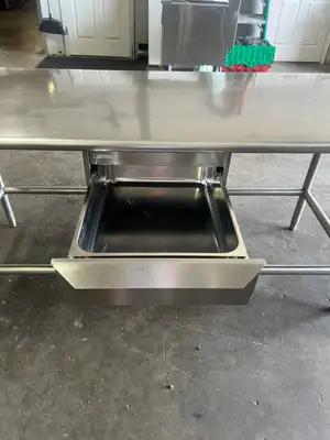 Used Falcon Restaurant Supply Used 96" Stainless Steel Single compartment Sink with Drawer and Faucet Sinks Illinois US | Falcon Restaurant Supply #1375645