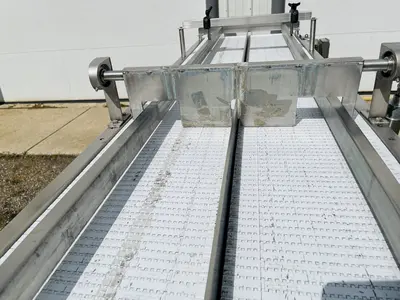 KleenLine 14.5ft Dual Belt Stainless Steel Flat Conveyor