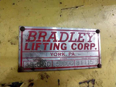 35,000 LB 17.5 TON X 34" TO 76" X 60" OD BRADLEY CRANE MOTORIZED COIL GRAB: STOCK 13246