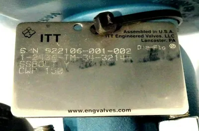 NEW ITT 1-2436-TM-34-3214-SSBOLT DIA FLO VALVE 12436TM343214SSBOLT