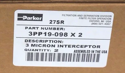 BOX OF 2 NEW PARKER 3PP19-098 MICRON FILTERS 3PP19-098 X 2