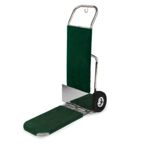 Forbes Industries Bellman's Handtruck w/ 29" Fold Up Dropnose & Wrap Around Carpet - Polished Steel (1566-CK-PS)