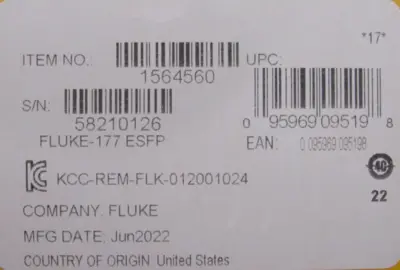 NEW FLUKE 177 TRUE RMS MULTIMETER 1564560