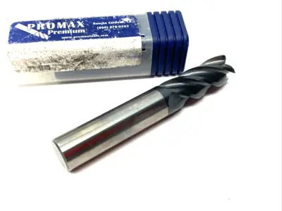 USED PROMAX SQUARE END MILL: 9/16" DIA, 1-1/4" LOC, 9/16" SHANK, 4-FLUTE