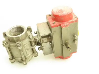 AT Controls 88 Series 3"NPT Stainless Ball Valve & Triac Pneumatic Actuator