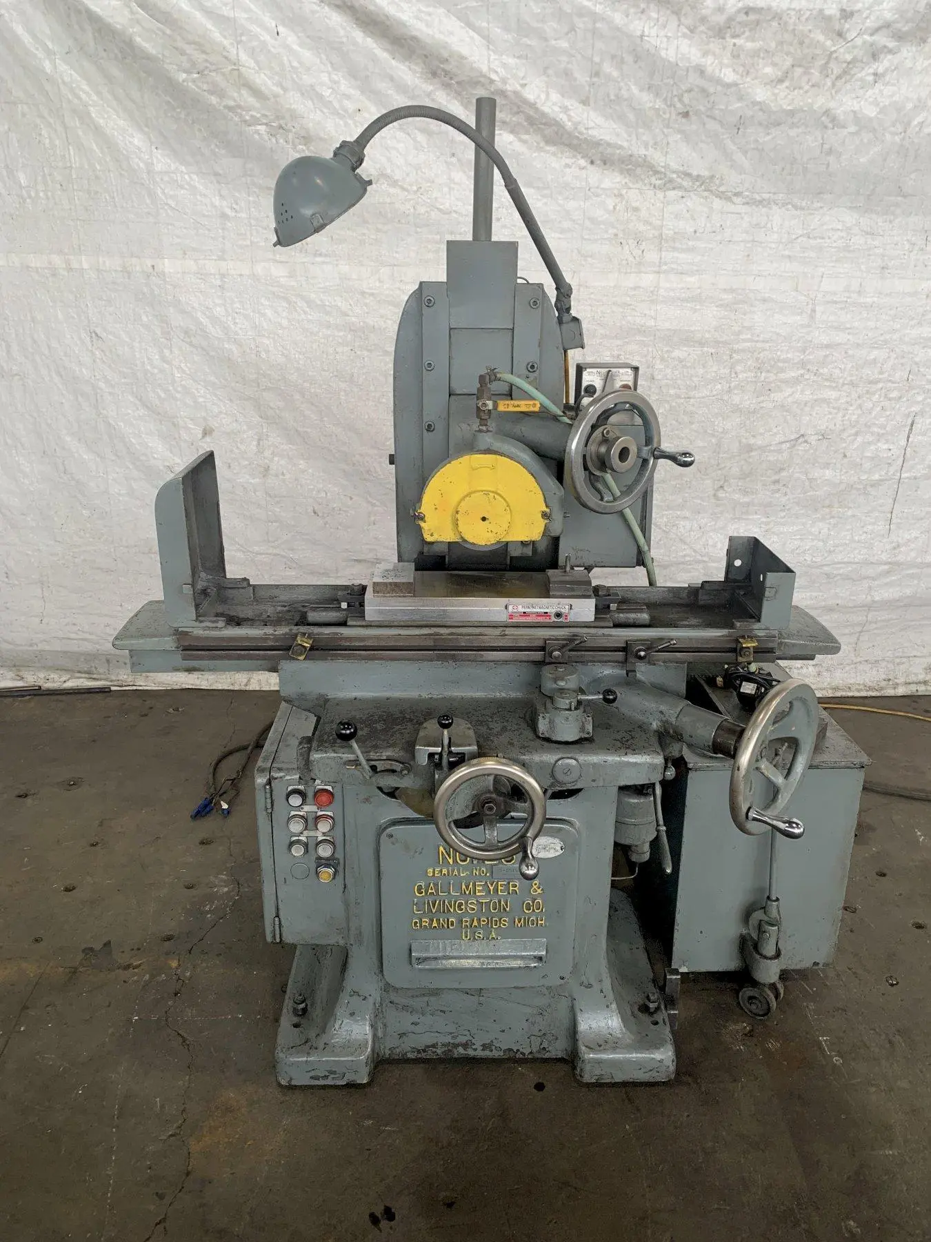 6" X 18" GALLMEYER & LIVINGSTON HORIZONTAL SURFACE GRINDER. STOCK # 0678324