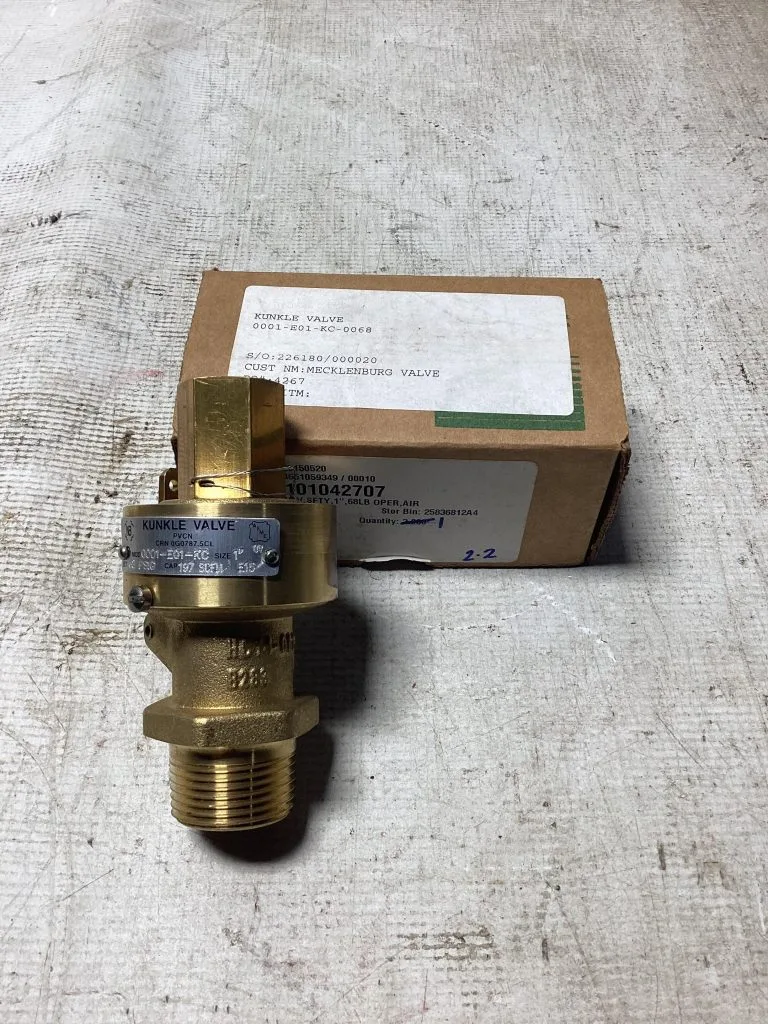 Kunkle 1in Brass Relief Valve; 0001-E01-KC-0068 -NIB