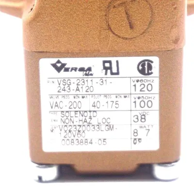 NEW VERSA VALVES VSG-2311-31-243-A120 TWO WAY VALVE VSG231131243A120