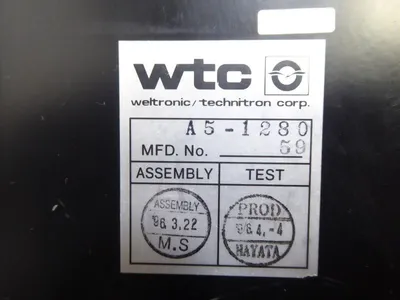 WTC TB95-P02A Teaching Box Programming Pendant Prog. No.800925-V2.1 Used