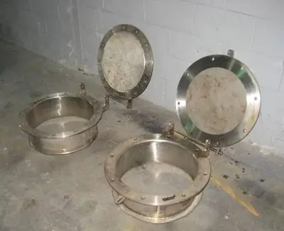 17.5"  Manways with covers, stainless steel, qty. 6
