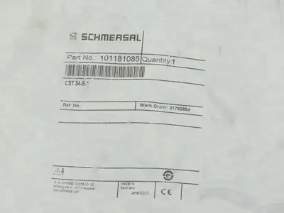 Schmersal 101181085 Magnet Safety Sensor Non Contact CST 34-S-1