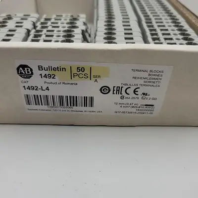 New | in-Stock ALLEN-BRADLEY ALLEN BRADLEY 1492-L4 TERMINAL BLOCK *NEW* IN ORIGINAL BOX 1 PARTIAL BOX (33) Terminal Blocks | ND Industrial Surplus #1225922