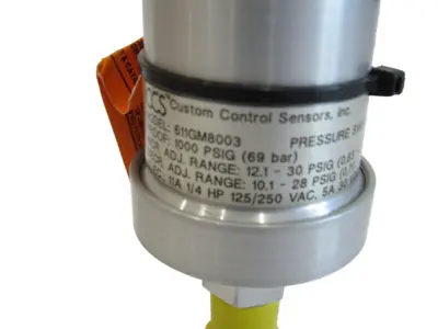 NEW CUSTOM CONTROL SENSORS 611GM8003 PRESSURE SWITCH 1000psig