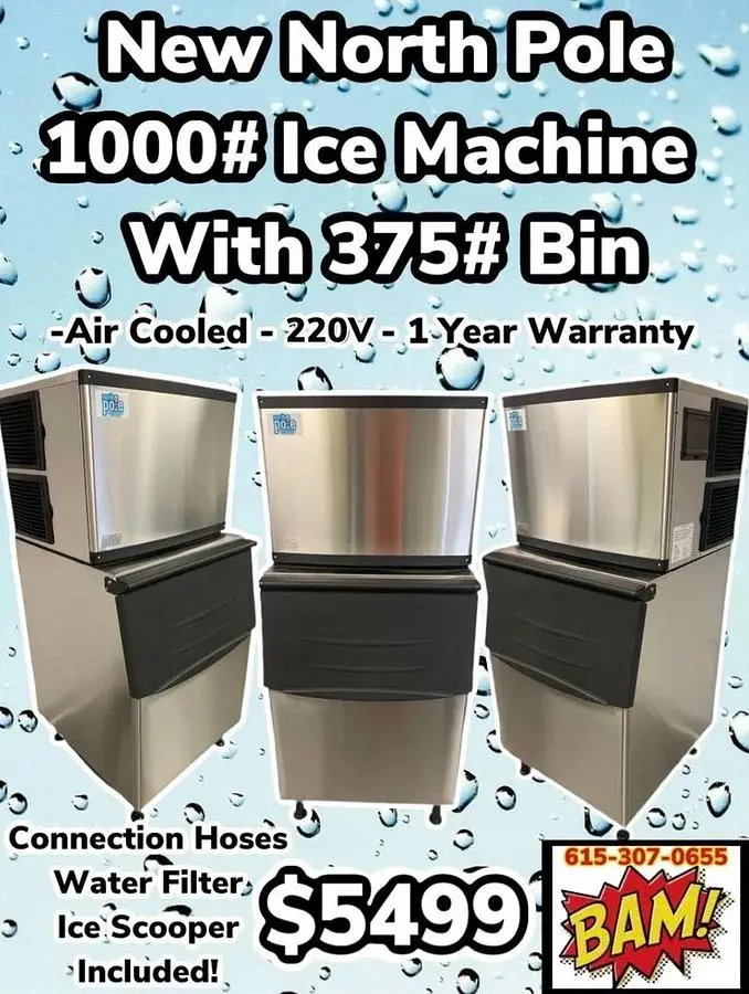 Elite 1000# Ice Maker With 375# Bin
