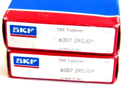 NEW LOT OF 2 SKF 6007 2RSJEM BALL BEARING 60072RSJEM