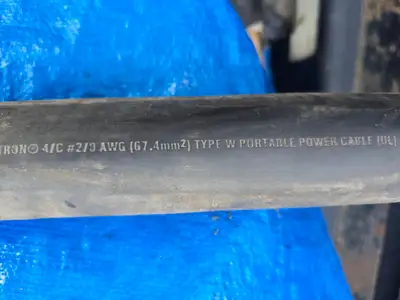 81 ft Super Vu-Tron 2/0 AWG 4/C Type W Portable Power Cable, 2000V