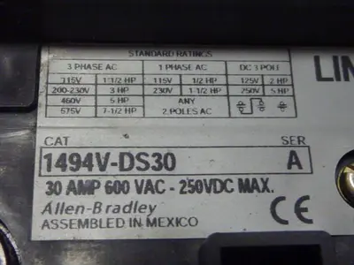 USED ALLEN BRADLEY 1494V-DS30 SER A
