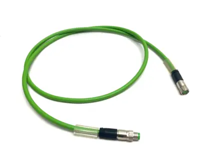 USED BECKHOFF DOUBLE ENDED ETHERCAT POWER CABLE M8 4-PIN M TO F 1M