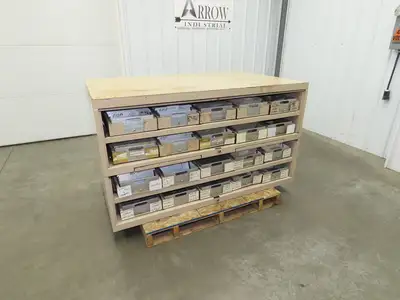 Modular Industrial Storage Cabinet 20 Drawer 61.5x38x34.5" Vintage 17x10" Trays