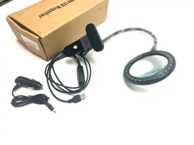 None | 3X Clamp LED Magnifier Lamp 100mm Lens Size 150mm Focus - New