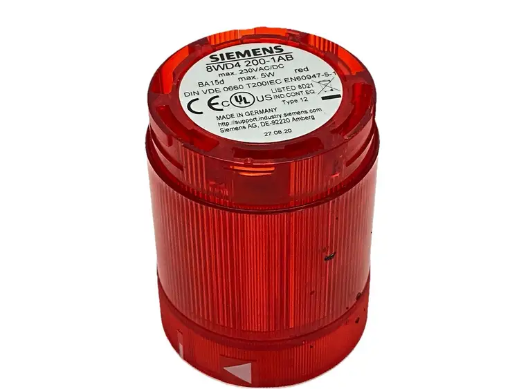 Used SIEMENS 50MM STEADY-LIGHT ELEMENT RED 12-230V W/ LED BULB Light Source Equipment Michigan US | Maverick Industrial Sales #1089100