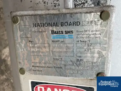 USED Buss ChemTech 150 Sq Ft Buss SMS Thin Film Evaporator, 316L S/S, 32/180#