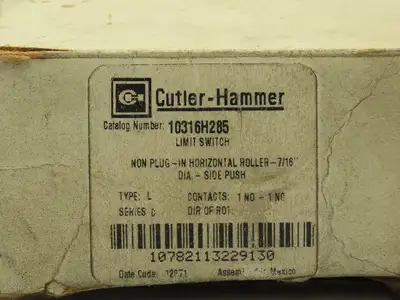 Eaton Cutler Hammer 10316H285 Limit Switch Side Roller 600V AC Max 1 NO 1 NC