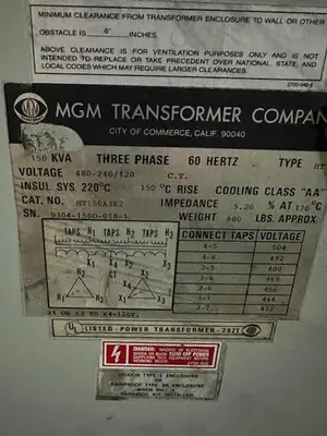 Used MGM _UNKNOWN_ Transformers | Surplus Asset Holdings #1202944
