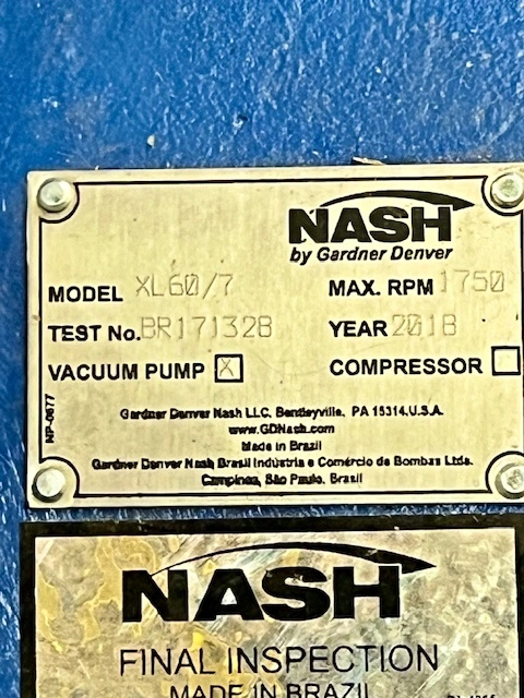 Used Nash XL60/7 Vacuum Pumps Minnesota US | Peak Machinery, Inc. #285215