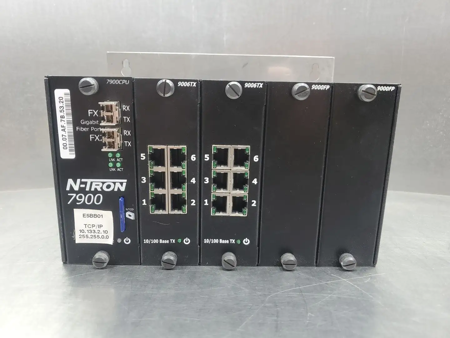 USED N-TRON 9000B Dock w/79002CPU, (2) 9006TX, (2) 9000FP Cards