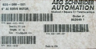 NEW MODICON S20-088-001 SERVO MOTOR S20088001 S63K-A00-R0V0