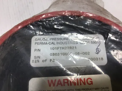 Perma-Cal Industries 101FTM27R21 Pressure Gauge Dial Indicating