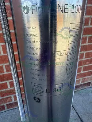 USED PHARMACIA / GE/ FINELINE 100 PL 150/650  STAINLESS STEEL CHROMATOGRAPHY COLUMN