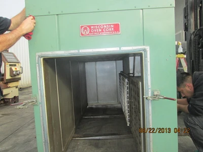 36" width x 36" D x 96" H Wisconsin #BATCH-3-3-8E/RM, 500°F, rotary batch