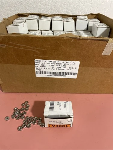 Large Lot Of Hex Mach SC Nuts 8/32 316SS Total Of  94 Boxes 100qty. Per Box