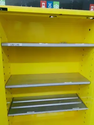 Uline H-1564S-Y Flammable Storage Cabinet Self Closing Doors 45 Gal